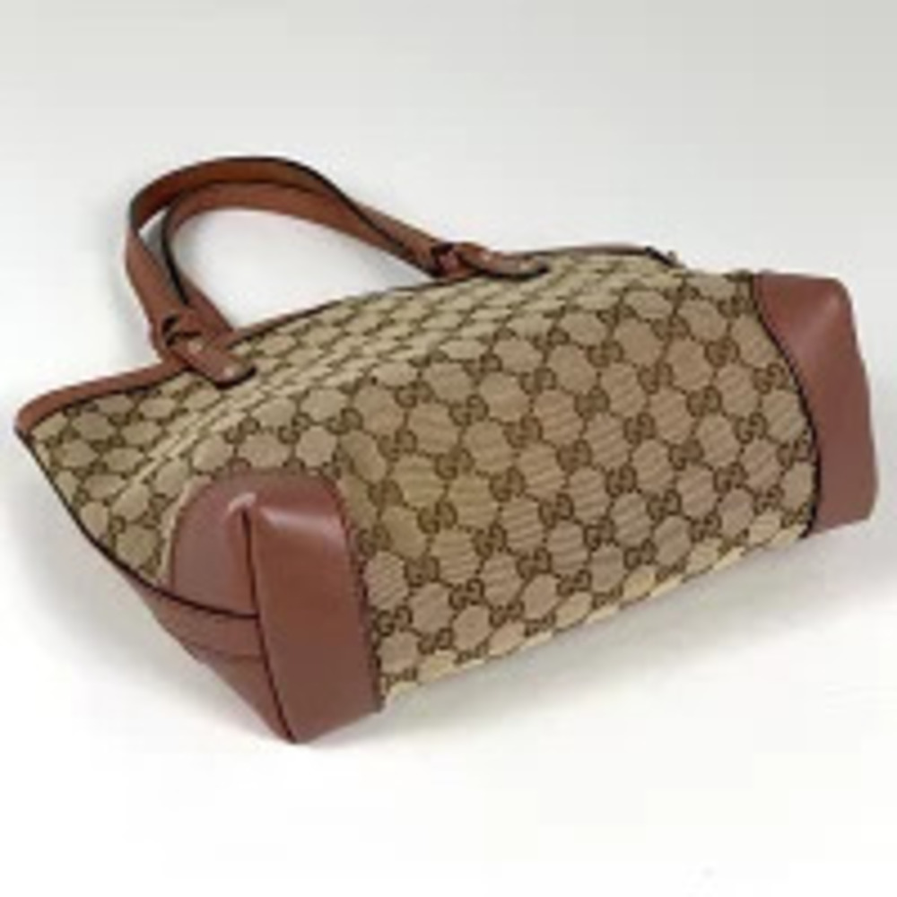 Gucci GG canvas brown tote bag handbag